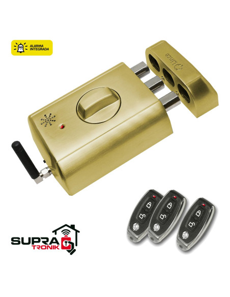 Cerradura electrónica invisible LINCE con alarma y mando, color dorado