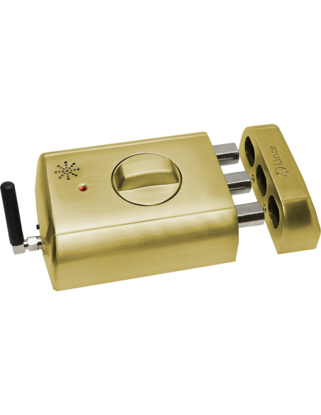 Cerradura electrónica invisible LINCE con alarma y mando, color dorado
